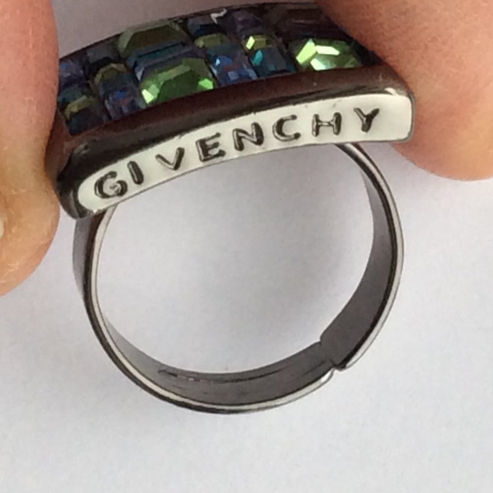 Givenchy Rectangular Crystal Plaid Ring - image 2